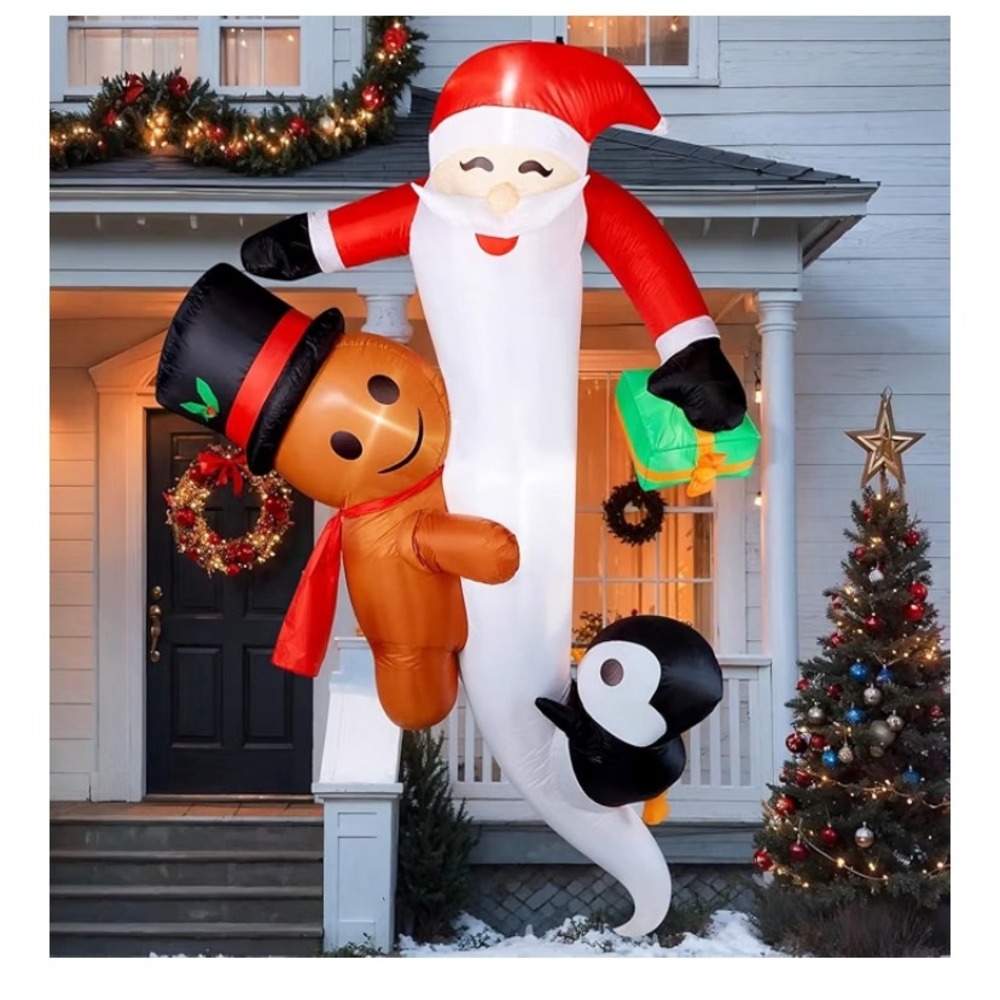 8ft Christmas Inflatable Santa Gingerbread Man Penguin LED Outdoor Decoration